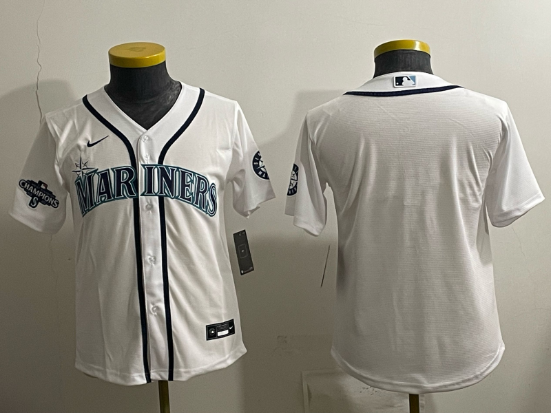 youth 2026 Seattle Mariners blank white Nike MLB Jersey 002